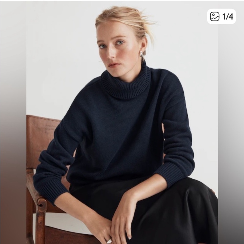 Madewell Navy Blue Turtleneck Sweater, NWT